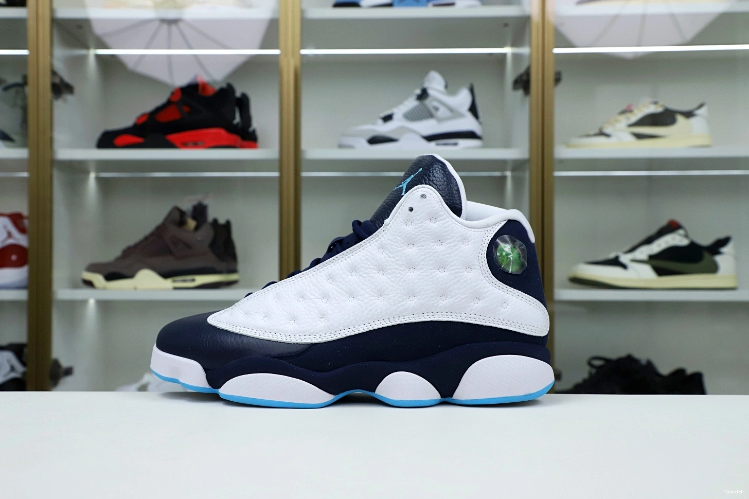 AIR RETRO JORDAN BLUE 414571-144 POWDER OBSIDIAN WHITE 13 0213